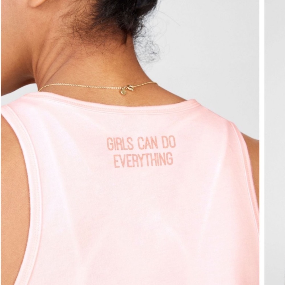 Fabletics NEW Lisa Jersey Playground Pink Racerback Tank Top XL 12-14 Yoga Gym